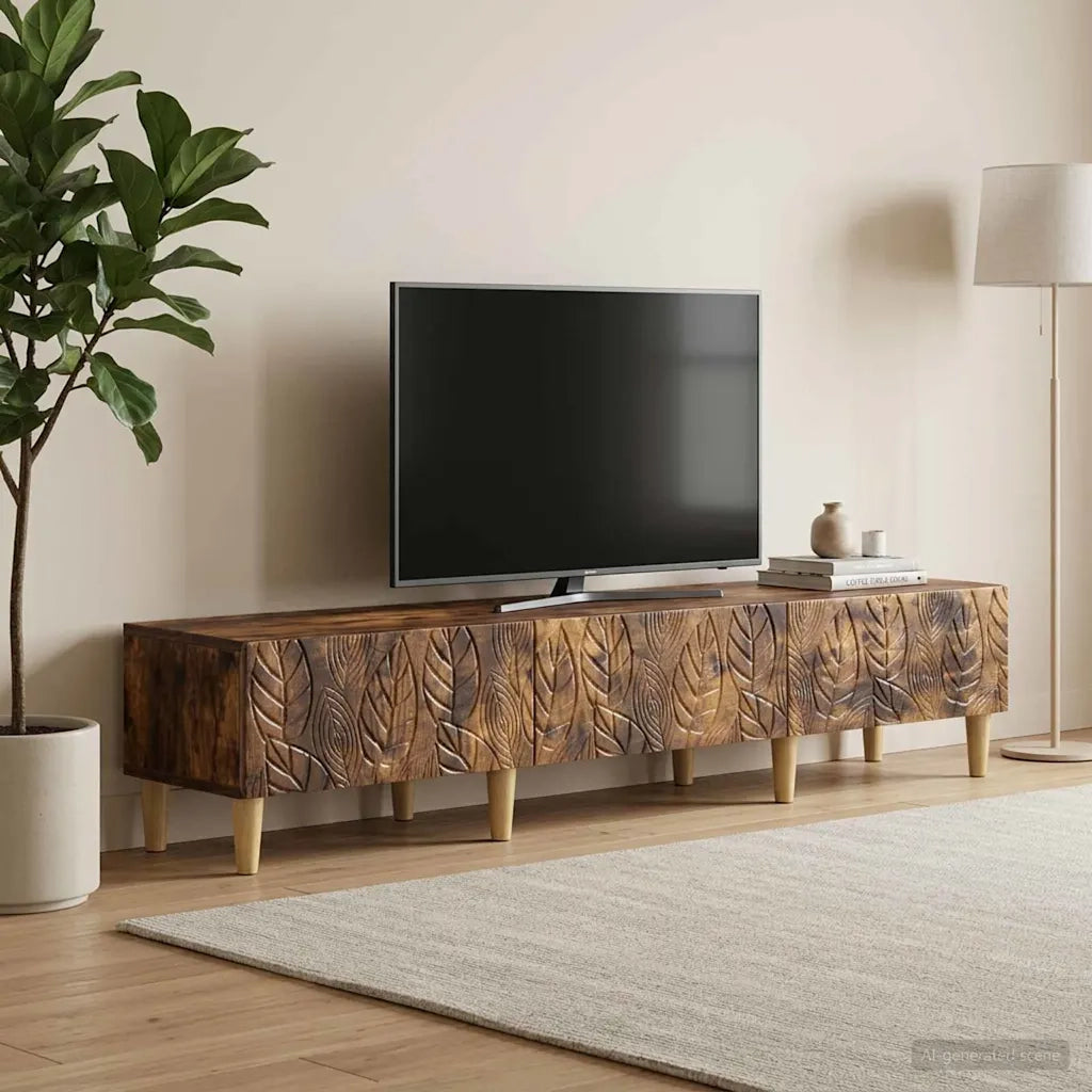 Mobile TV 147 x 34,5 x 30 cm Rovere Fumo Legno ingegnerizzato 895170