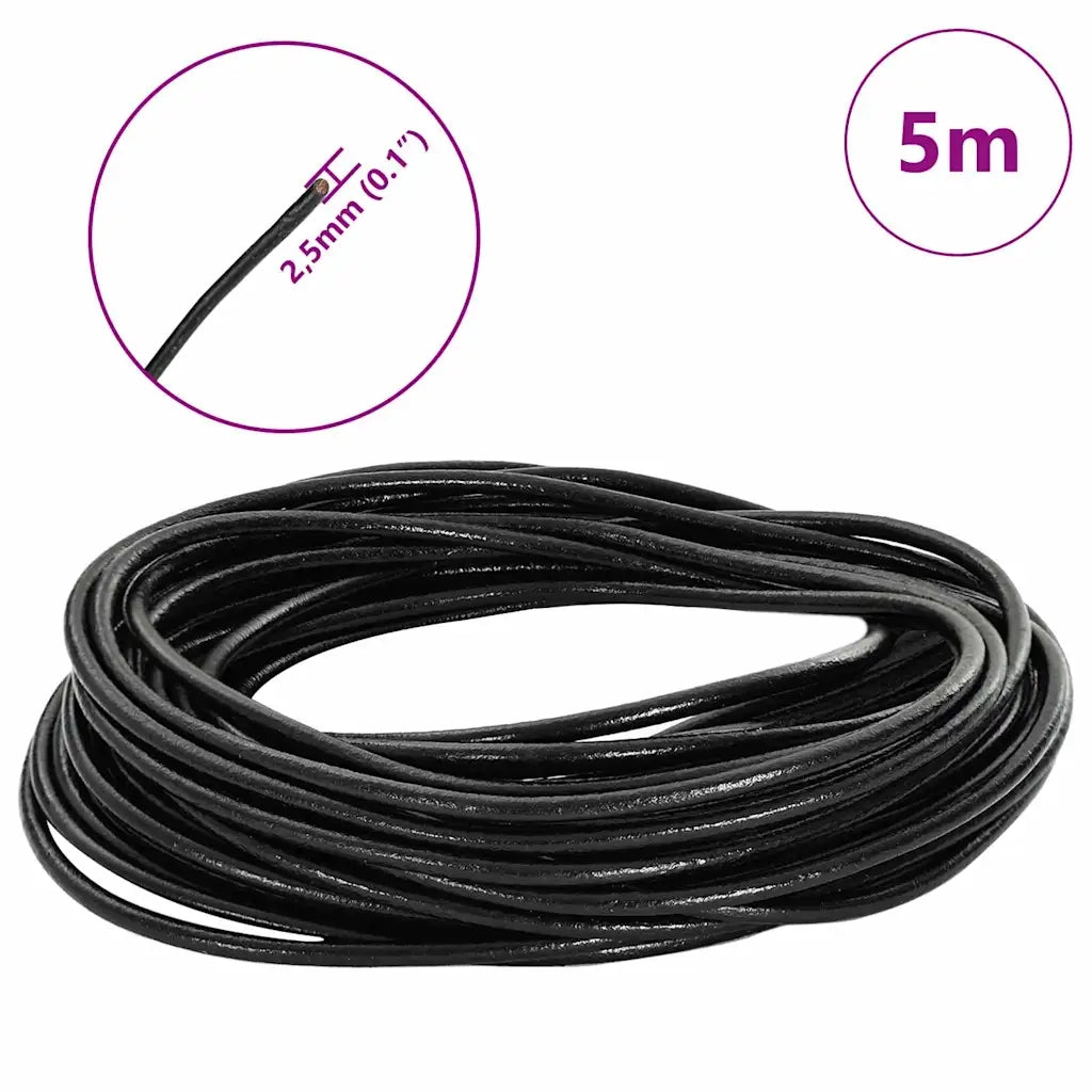 Cordino in Pelle Nero ?2,5 mm x 5 m Pelle CFW3206079
