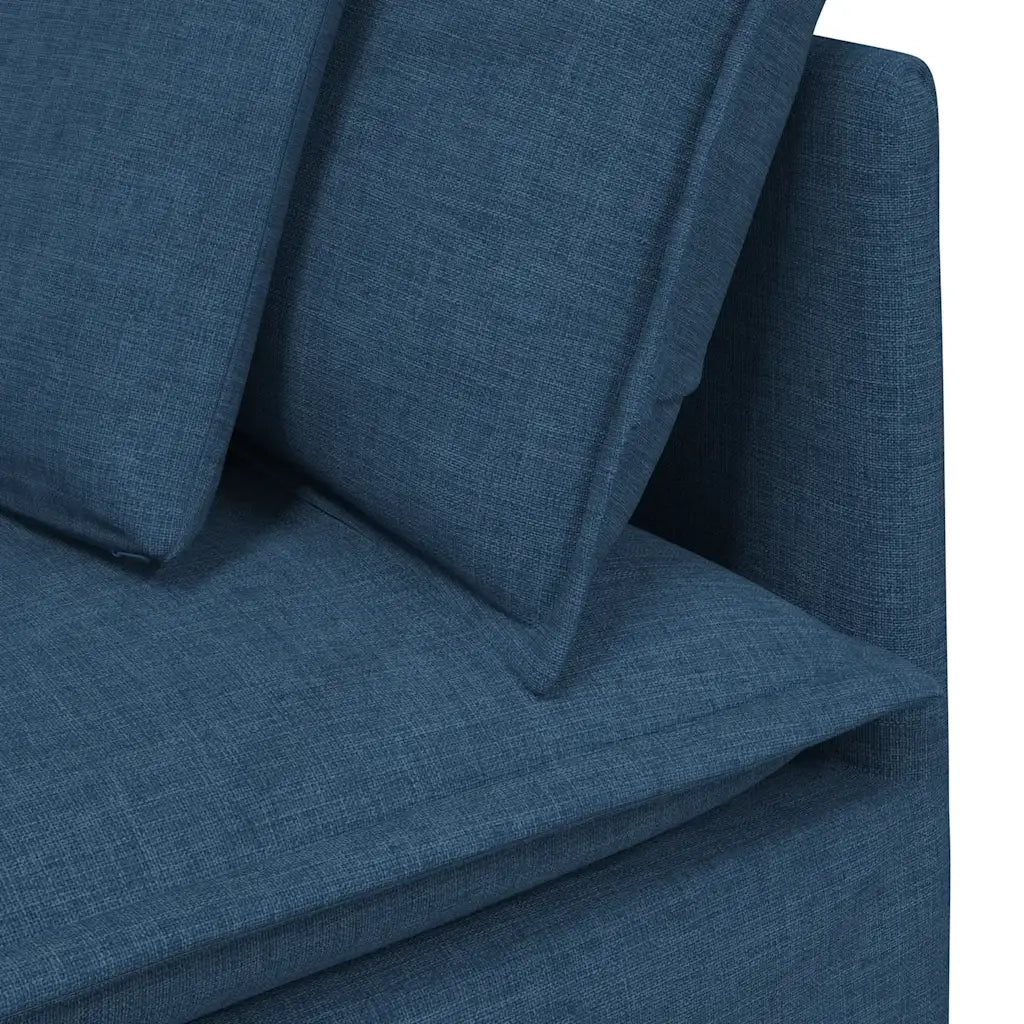 Modulo Angolare Divano Modulare con Cuscini Blu 100 cm 4104454