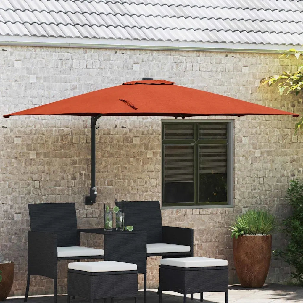 vidaXL Ombrello da giardino Terracotta 248.5 x 247.5 x 160 cm Tessuto