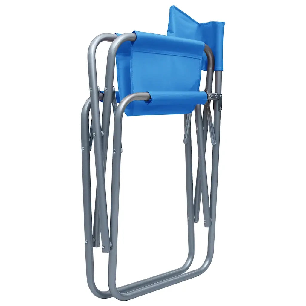 Sedie da Regista 2 pz | Sedie da Esterno in Acciaio Blu