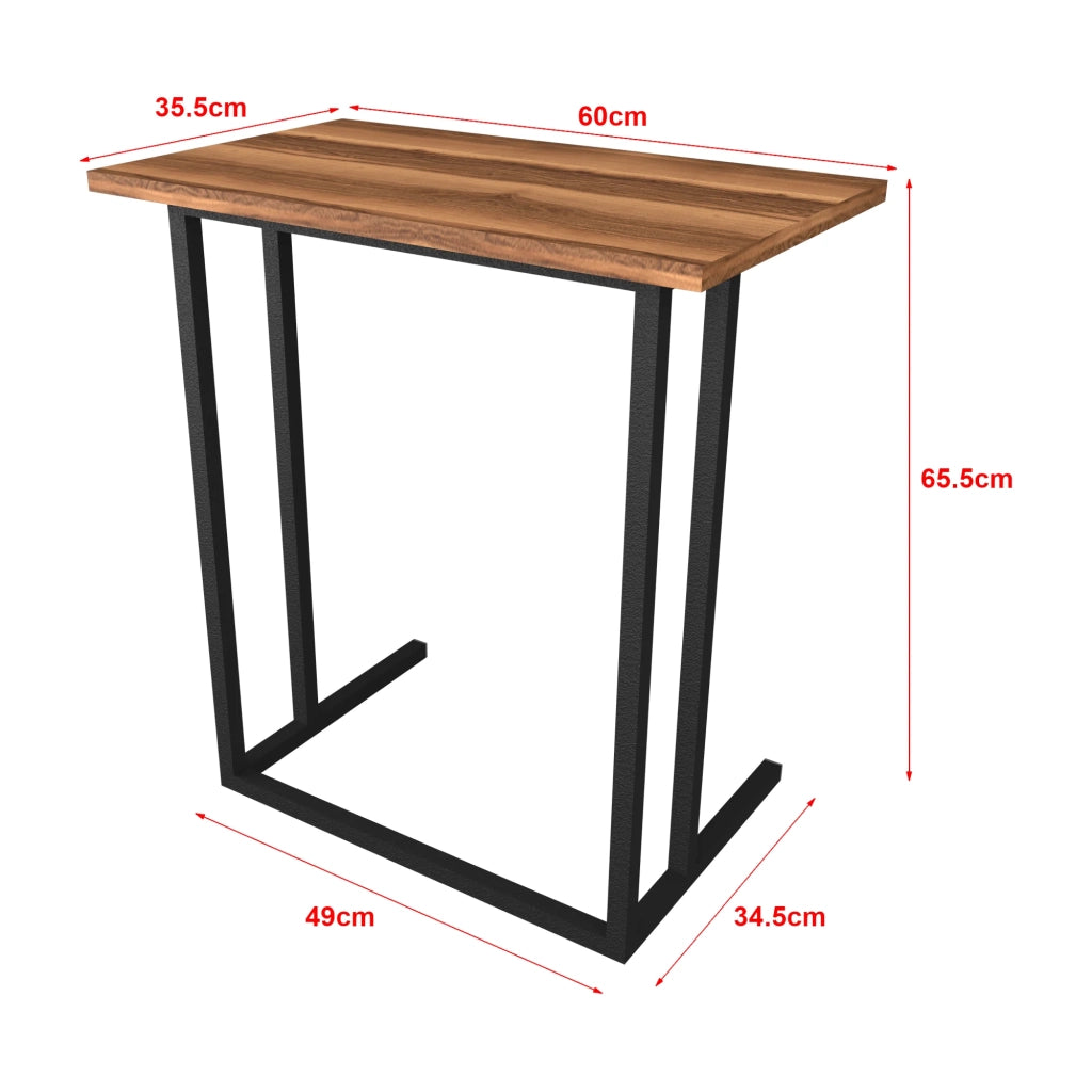 Tavolino laterale 65,5 x 60 x 35,5 cm effetto noce 03_0008609