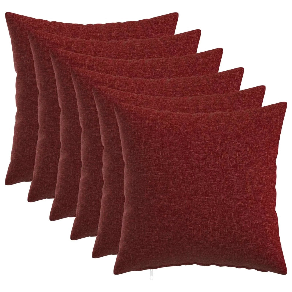 Cuscino con cuscino HEERLEN 6 pz Rosso Vino Tessuto 924136