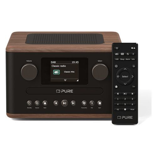 Compatto hi fi pure 255052 classic c d4 bluetooth coffee black e walnu