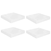 4 pz Scaffali a Parete | Ripiano a parete | Mensole a Parete Bianco Lucido 23x23,5x3,8 cm in MDF