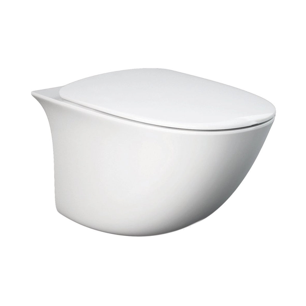 Sanitari sospesi Rak Ceramics serie SENSATION salvaspazio cm 48 vaso, bidet, copriwater soft-close - Bianco Lucido