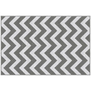 Tappeto da esterno in plastica impermeabile, 121x182 cm, grigio chiaro + bianco, per balcone.