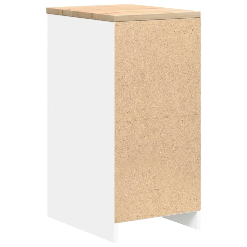 Armadietto da Garage Bianco 40x51x85 cm Legno Massello di Pino CFW8955824
