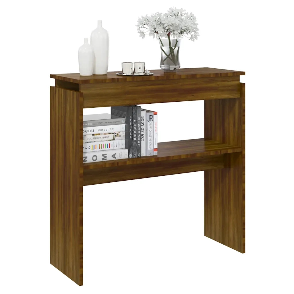 Tavolino Consolle Rovere Marrone 80x30x80 cm Legno Multistrato 815218
