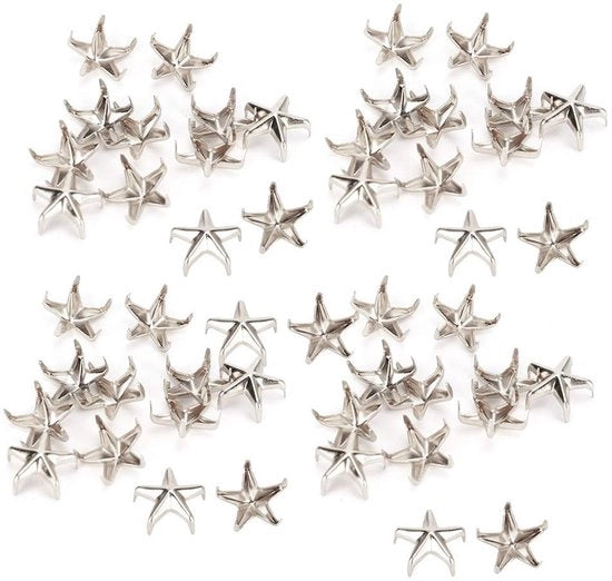 Studi di metallo a forma di stella 200 pezzi - 10mm punti di fissaggio a stella - punte di metallo a forma di punta - per borse e abbigliamento DIY - rivettatura a zink resistente