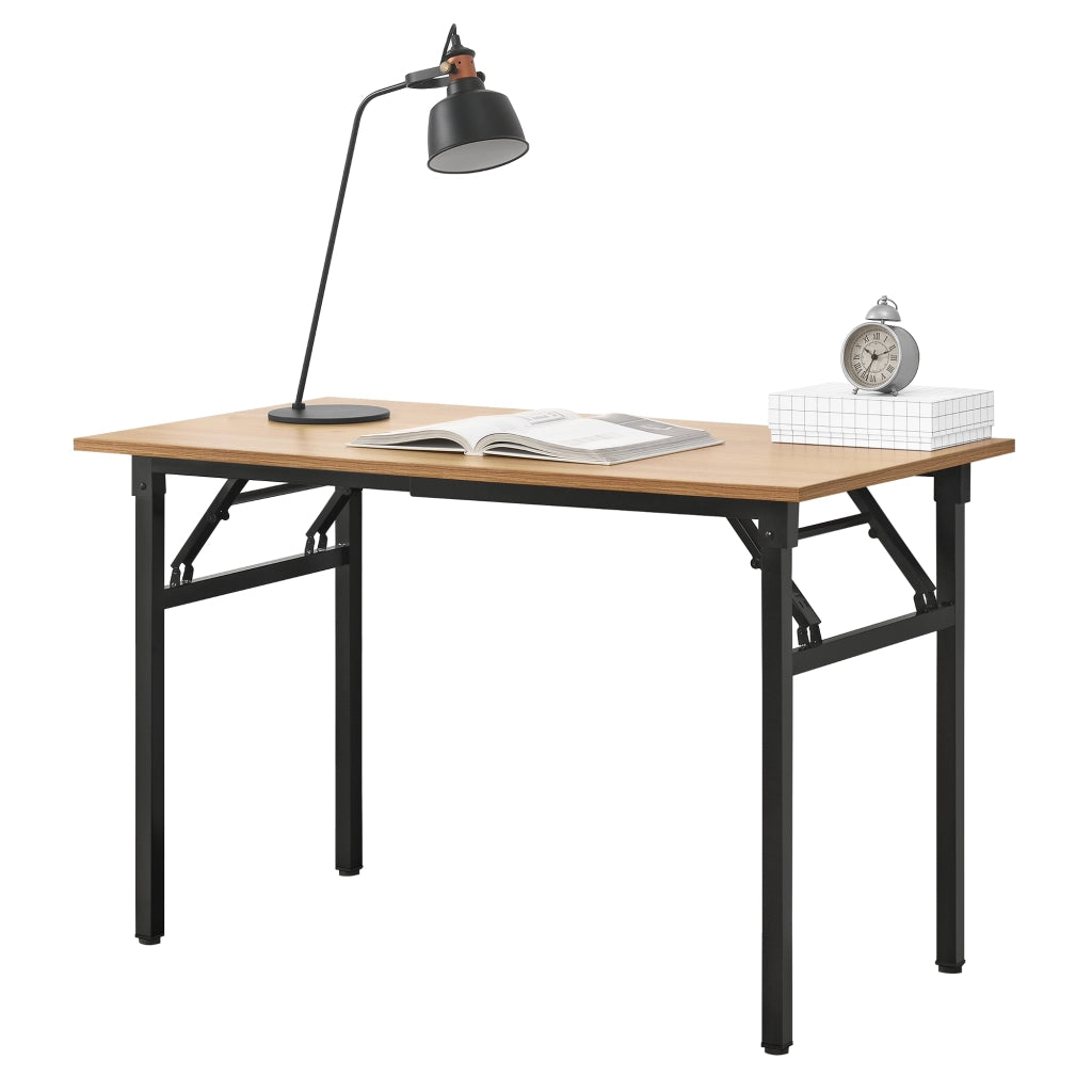 Tavolo Pieghevole Scrivania con Piano 120x60 cm color Faggio / Nero [neu.haus]