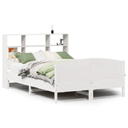 Letto matrimoniale | Letto per adulti | Letto Libreria senza Materasso Bianco 160x200 cm Legno di Pino