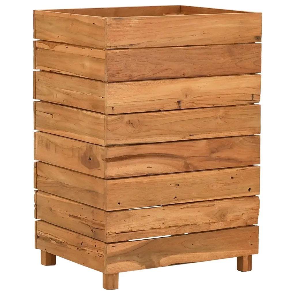 Letto Rialzato 50x40x72 cm Legno di Teak di Recupero e Acciaio 47427