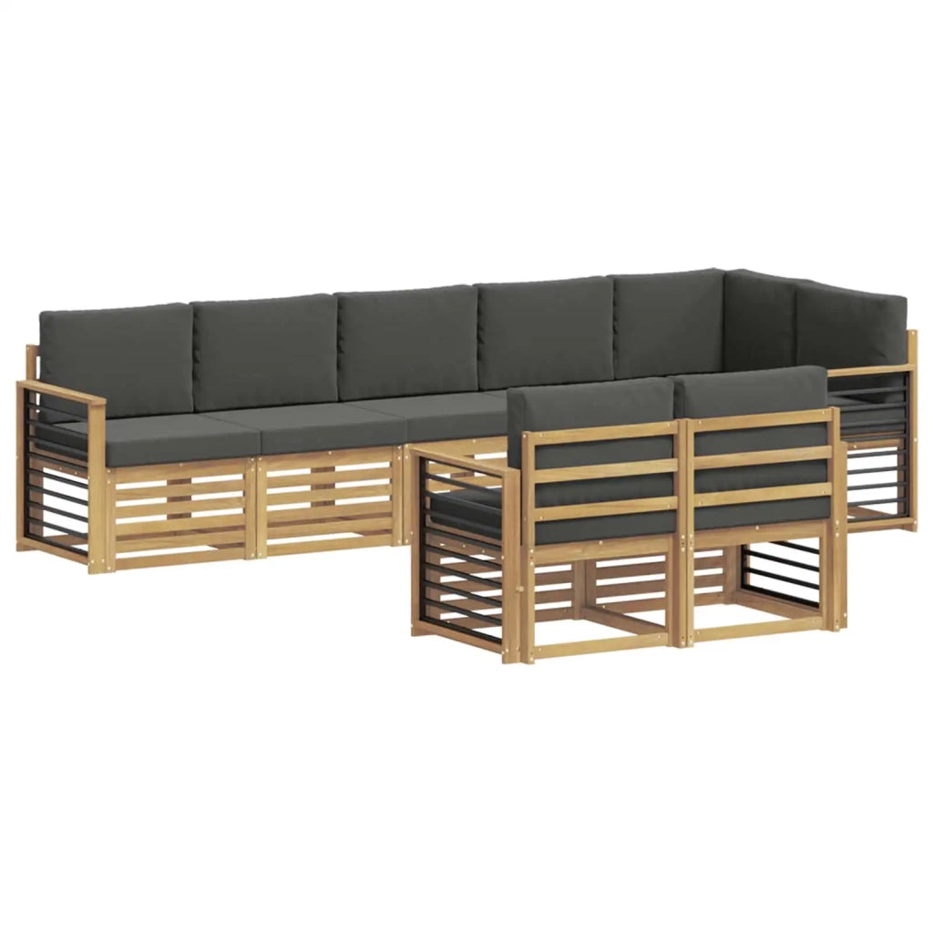 Set di divani da esterno 8 pcs Bianco e Antracite