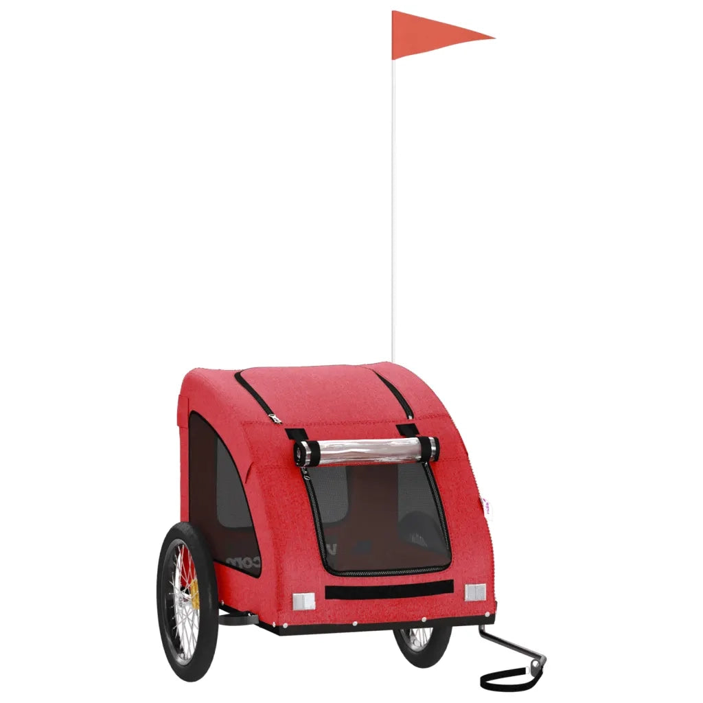 Rimorchio da Bici per Animali Rosso Oxford e Ferro CFW7789689