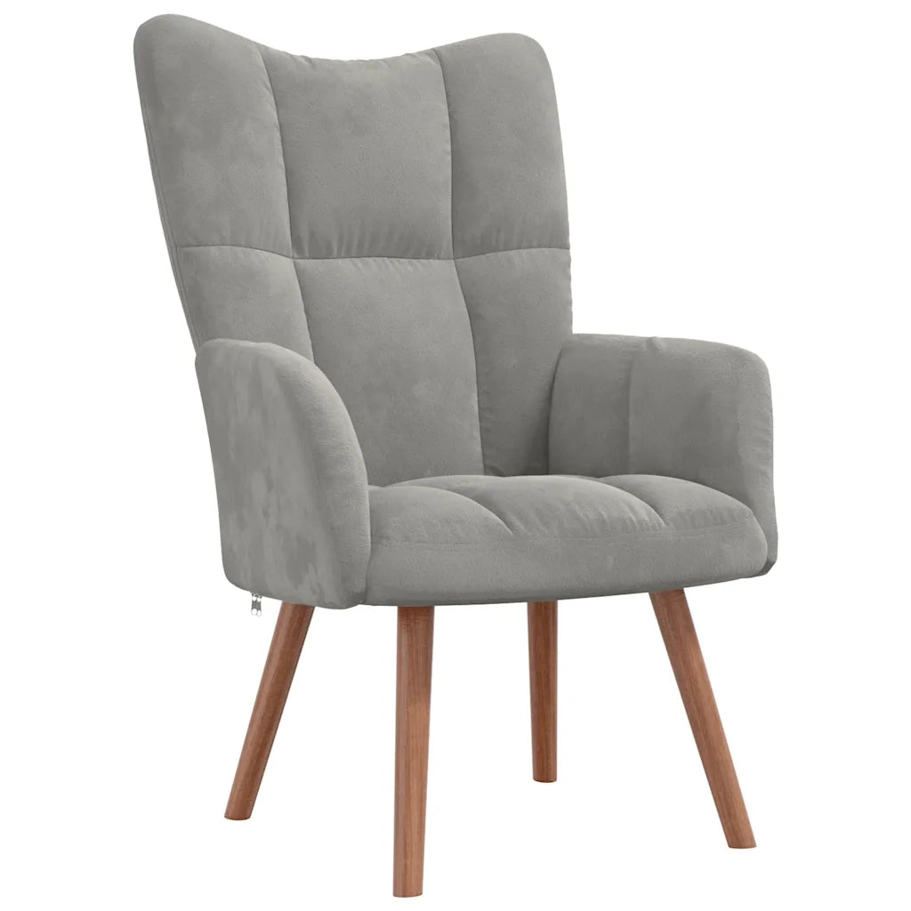Sedia Relax Grigio Chiaro in Velluto 328051