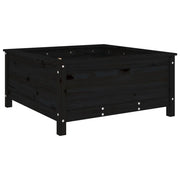 Fioriera rialzata per piante e fiori terrazza giardino 82,5 x 82,5 x 39 cm legno massello di pino nero 02_0037946