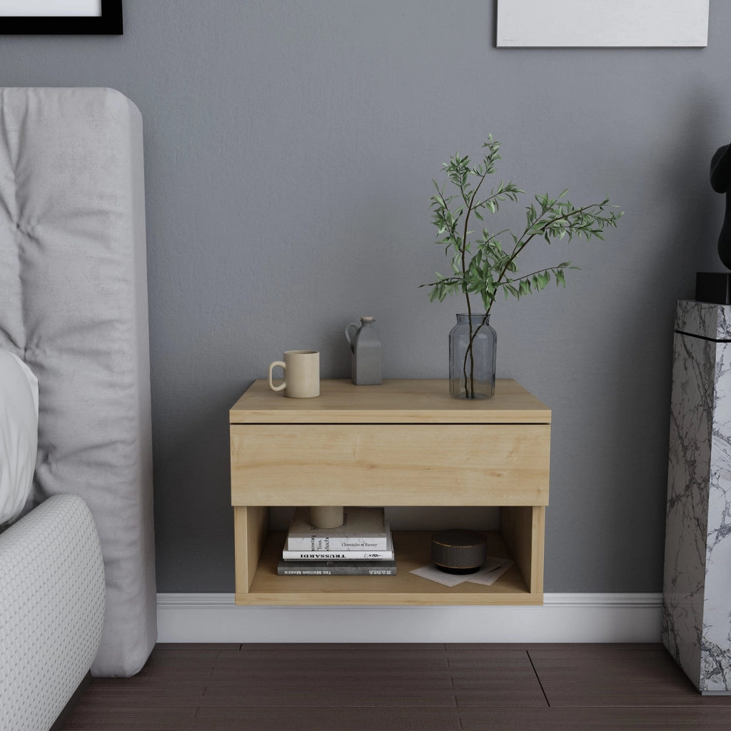 Comodino in legno "Jamot" - 45 x 29 x 32 cm - Beige