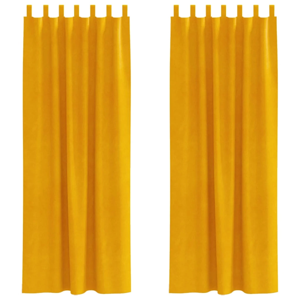 Tende oscuranti 2 pcs Giallo senape 140 x 260 cm Velluto 4107282