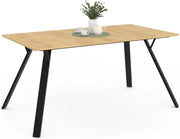 YSEULT mesa de comedor para 8 en madera y negro 160 cm diseño industrial