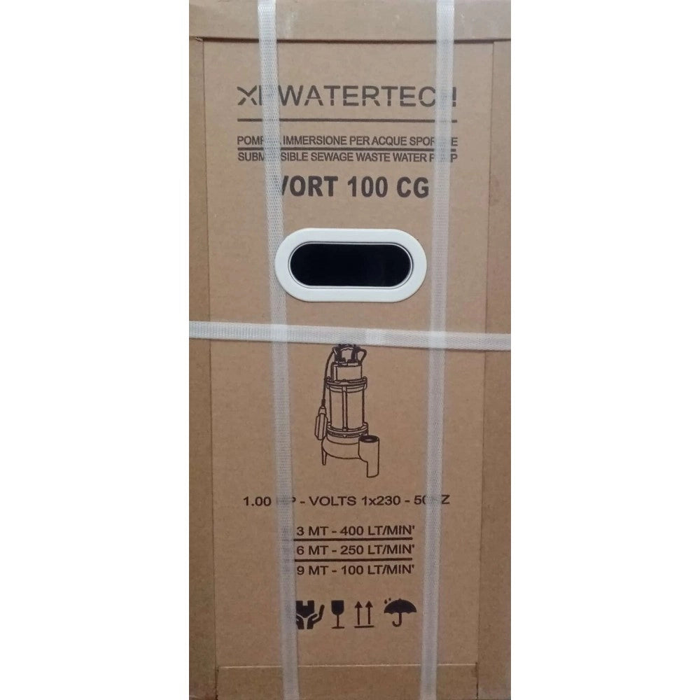 Pompa sommersa monofase per fognatura vort100 1hp mandata 2 ghisa - uscita verticale