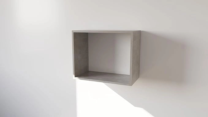Pensile Cucina in Legno Nobilitato Cemento Alto con 1 Anta, Pensile Componibile Moderno Made in Italy (H48XL60XP33cm)