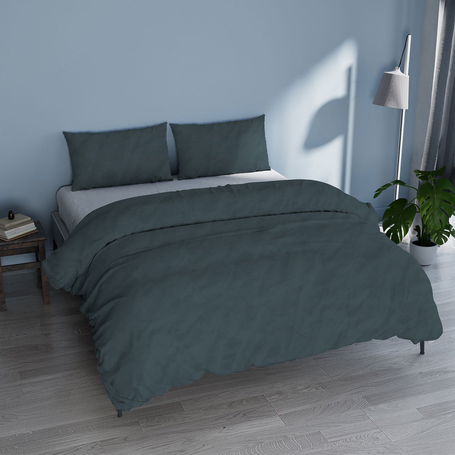 Copripiumino Matrimoniale con Sacco e Federe Linea Water Washed Salvia