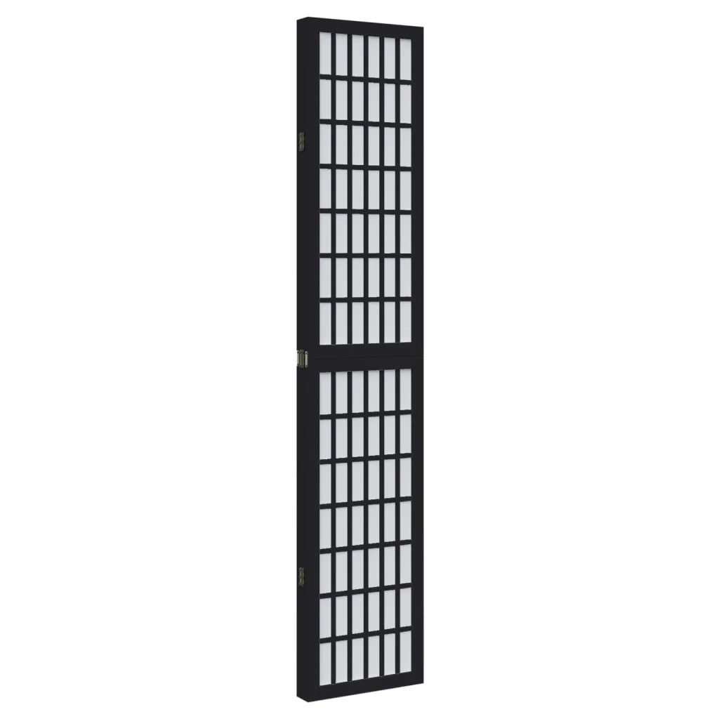 Divisorio Ambienti | Divider per stanze | Paravento 4 Pannelli Nero Legno Massello di Paulownia