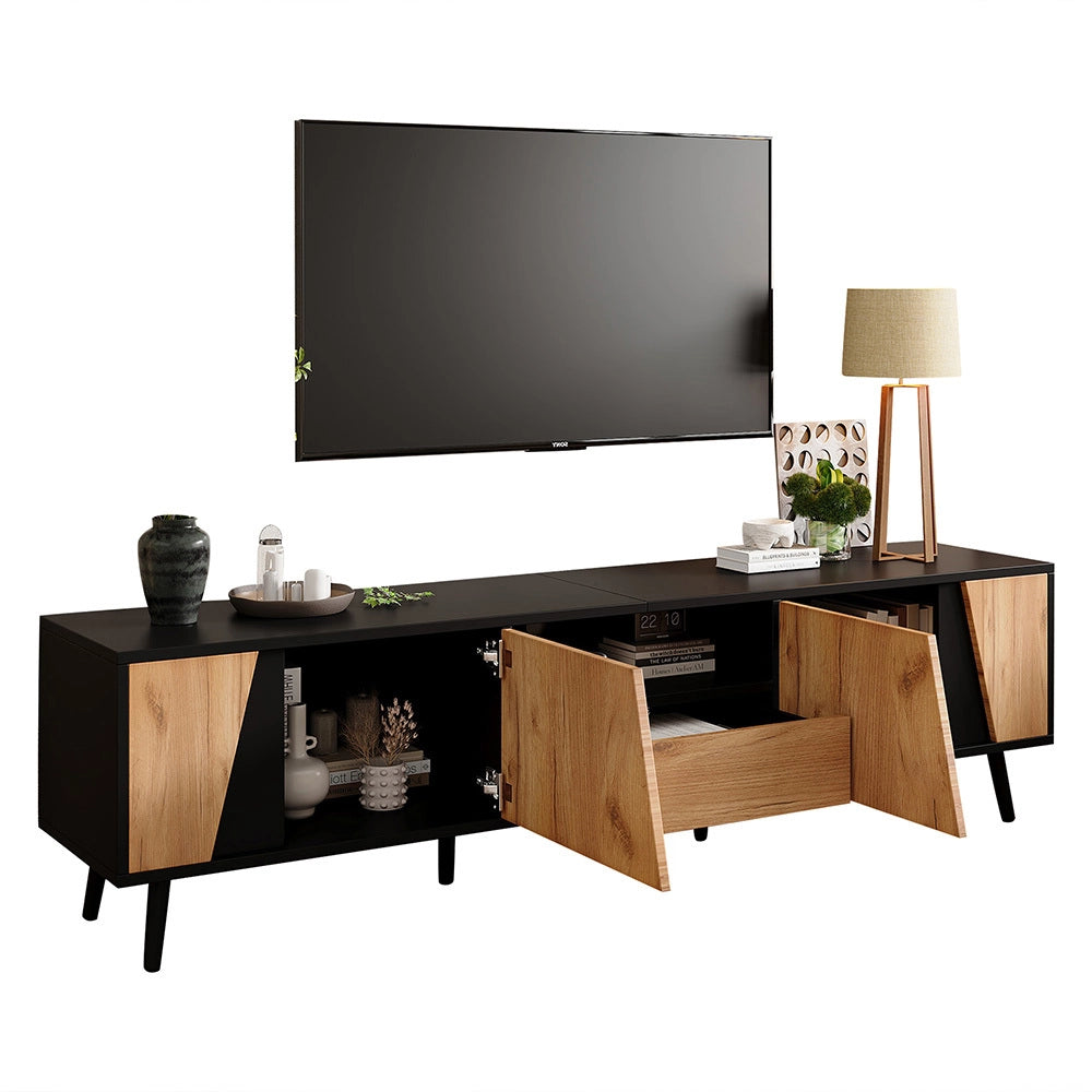 Mobile TV moderno - Xylo - 180x40x46cm 6 piedi massello
