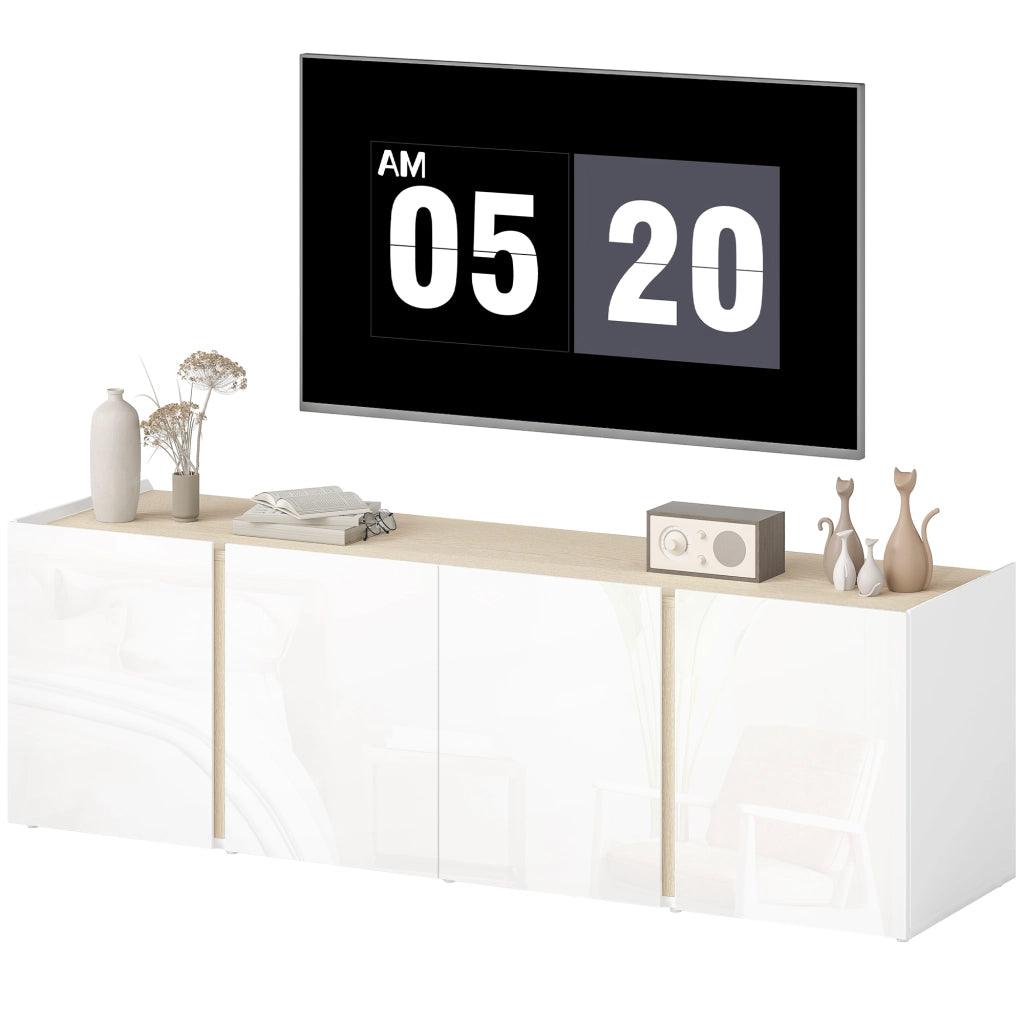 Mobile TV con 4 Ante e Ripiani Regolabili ¨C Xylo ¨C Bianco 135x38x45 cm