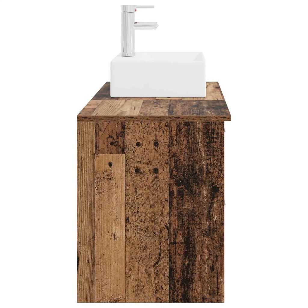 Set di mobili per il bagno 2 pz Legno antico 3403894