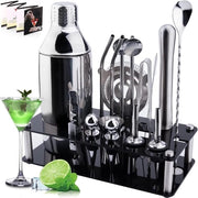 Set di Accessori Cocktail in Acciaio Inossidabile da 18 pezzi - Set di Strumenti Bar Professionale - Set di Cocktail con Libretto di Ricette