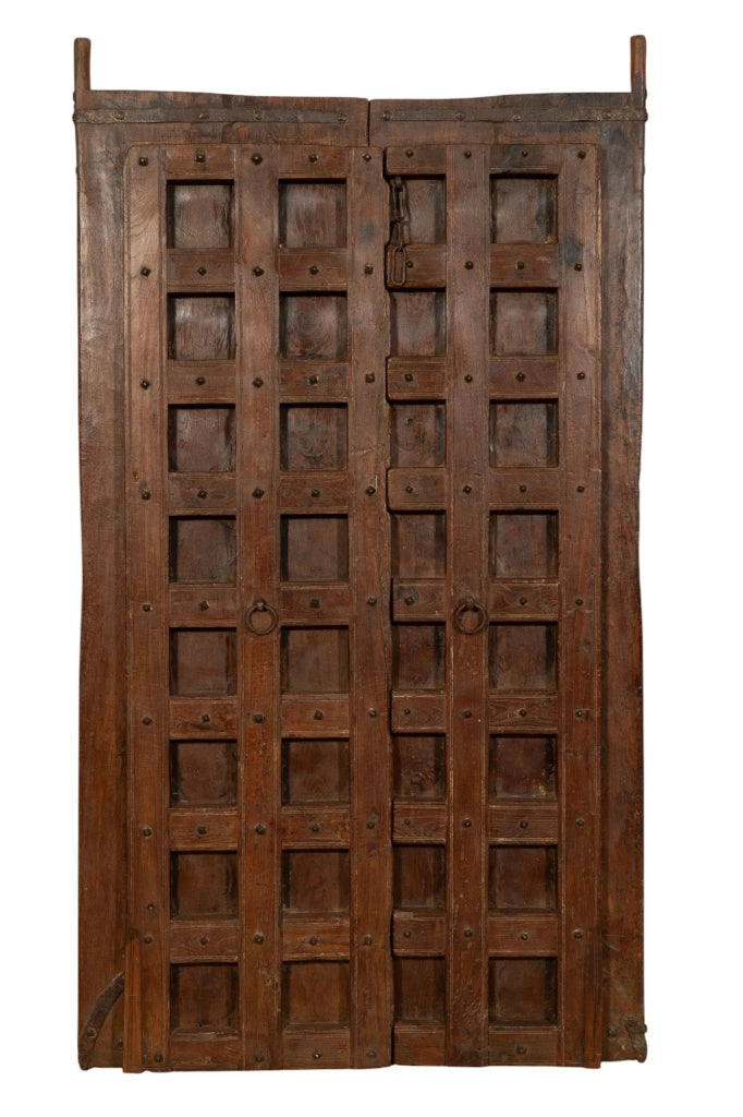 Biscottini Porta portone in legno massello e ferro da interno o da esterno vecchia e antica medievale scorrevole