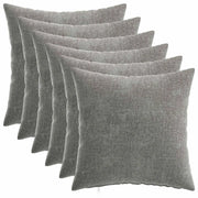 Federa 6 pcs HEERLEN Grigio Scuro 35 x 35 cm Tessuto Chenille 908112