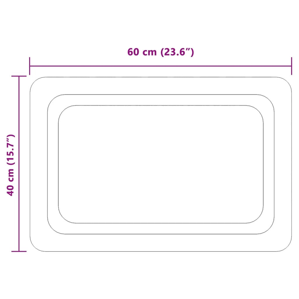 Specchio da bagno LED Trasparente 60 x 40 cm vetro temperato 42045832