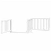 Cancelletto di sicurezza per animali domestici porta pieghevole 12 pannelli legno di pioppo bianco 02_0023140