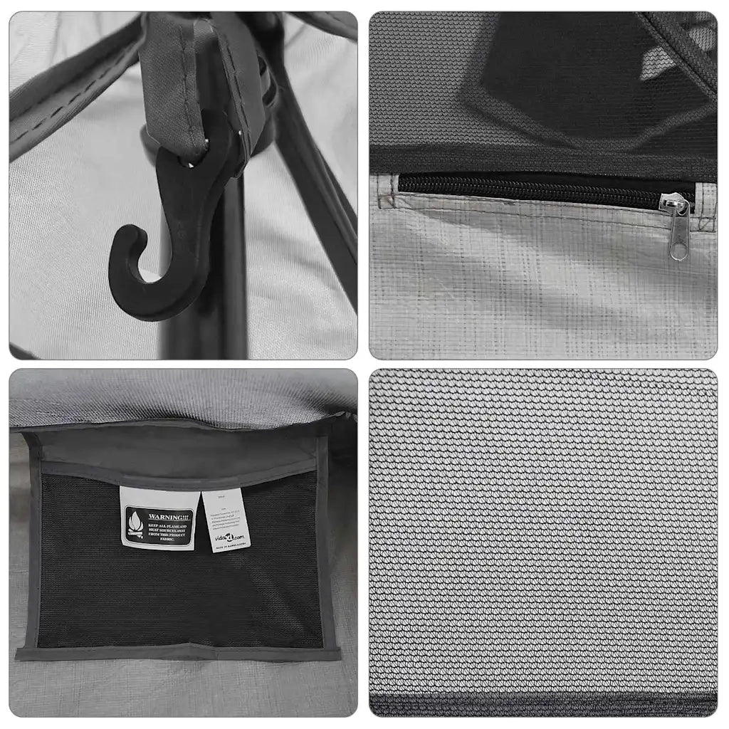 vidaXL Tenda interna Nero 240 x 160 x 133 cm Rete