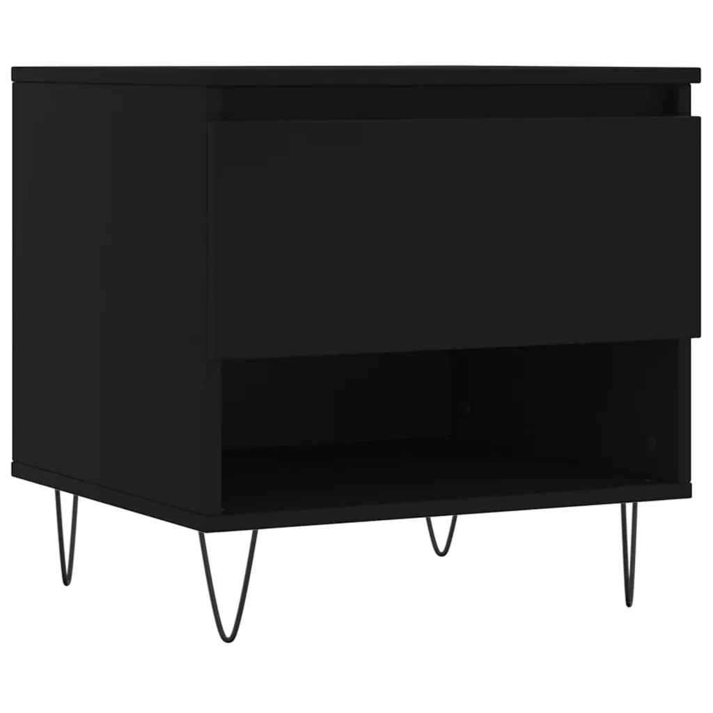 Tavolino da Salotto-Tavolino da soggiorno-Tavolo Nero 50x46x50 cm in Legno Multistrato 711102