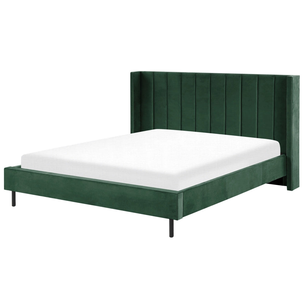 Letto matrimoniale 180 x 200 cm Rete a doghe in velluto verde scuro