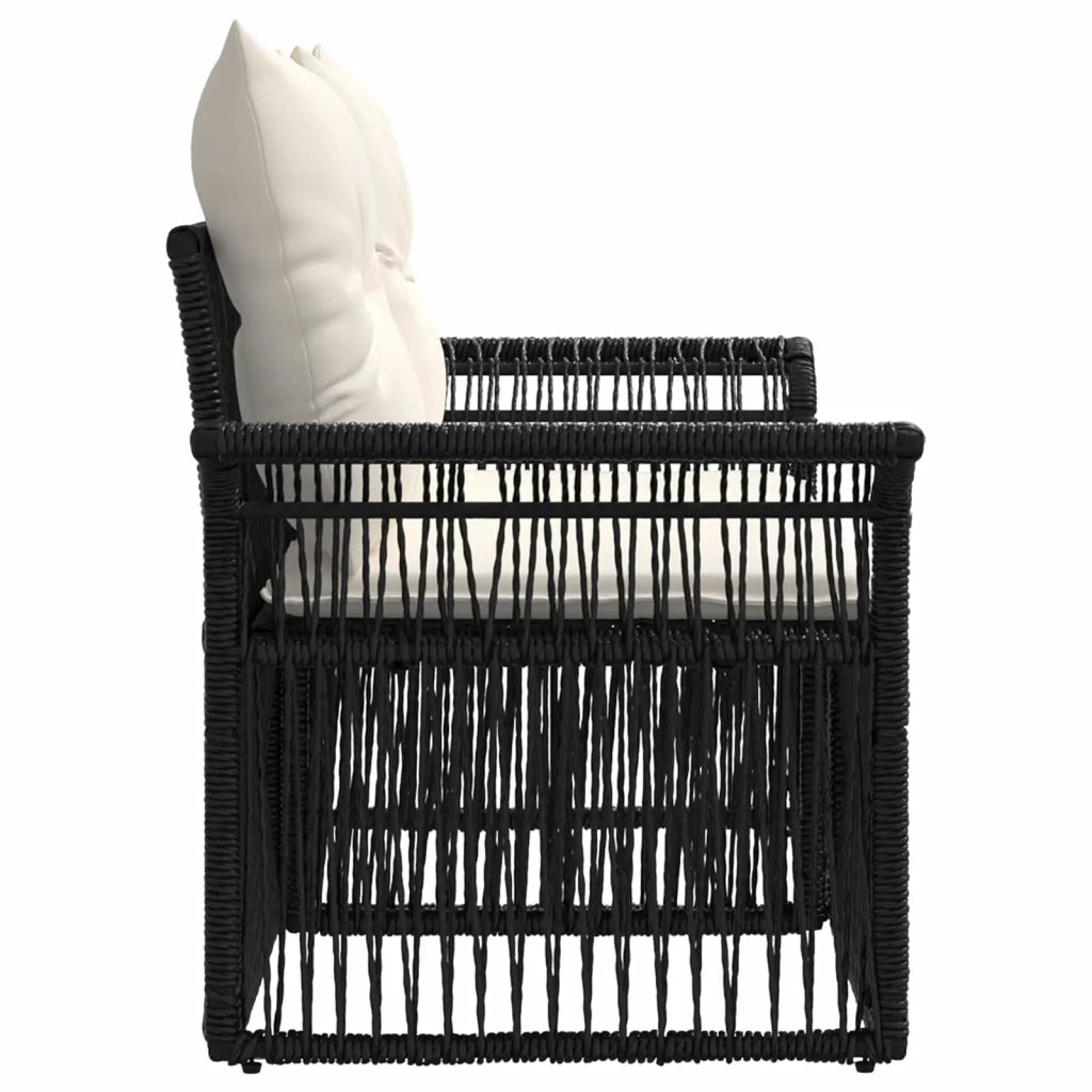 Divano da giardino 2-Numero di posti Nero polyrattan 42026692