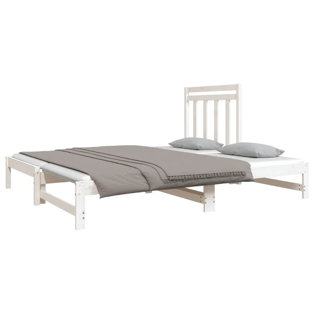 Dormeuse Estraibile Bianca 2x(90x190) cm Legno Massello di Pino cod mxl 49167