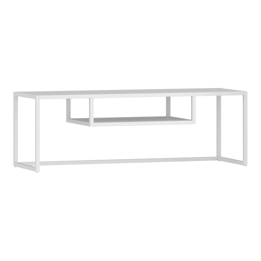 Mobile porta TV mobile porta TV per soggiorno ripiano in metallo 120 x 40 x 40 cm bianco 03_0010057