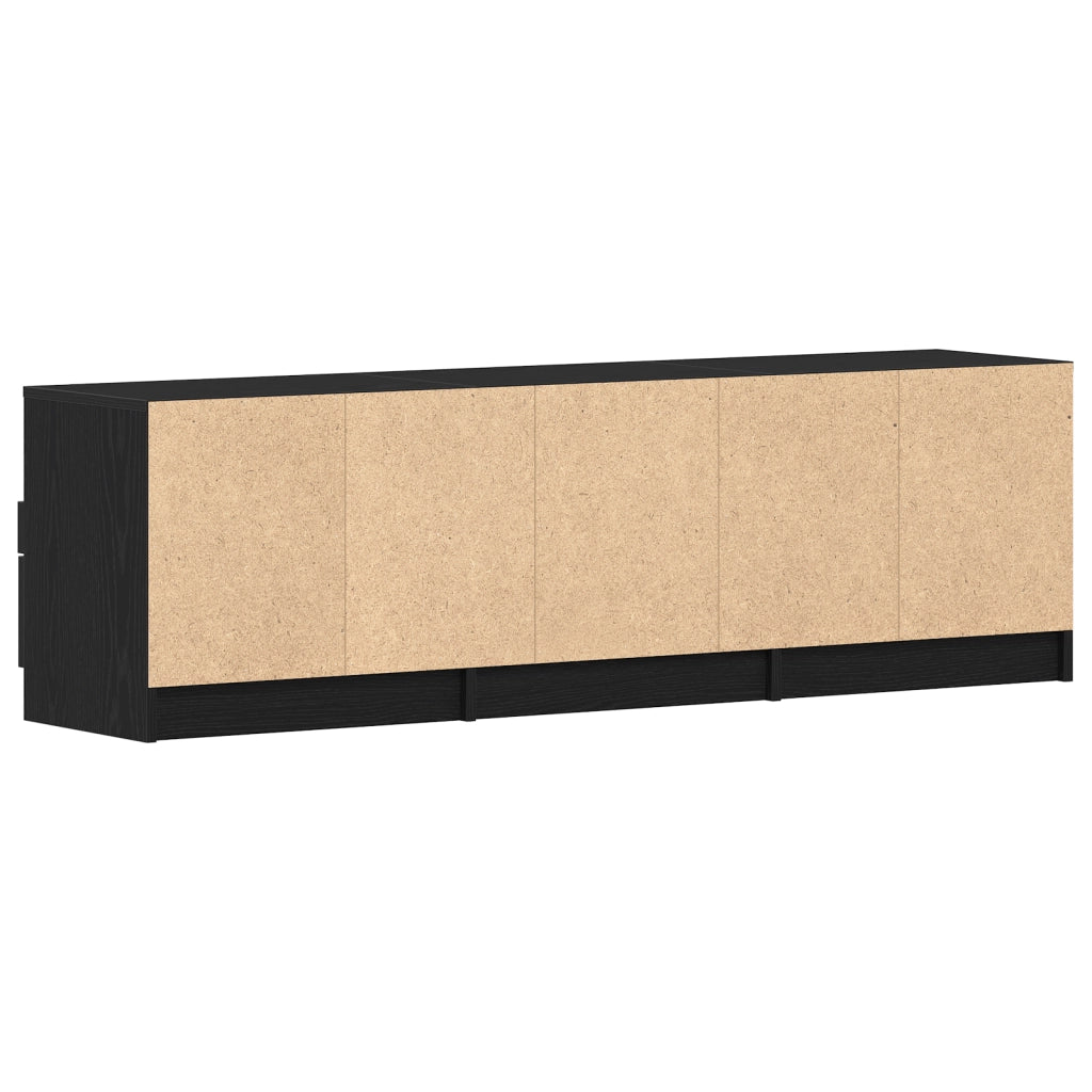 Mobile TV  Nero Rovere 150x33,5x45 cm Legno ingegnerizzato