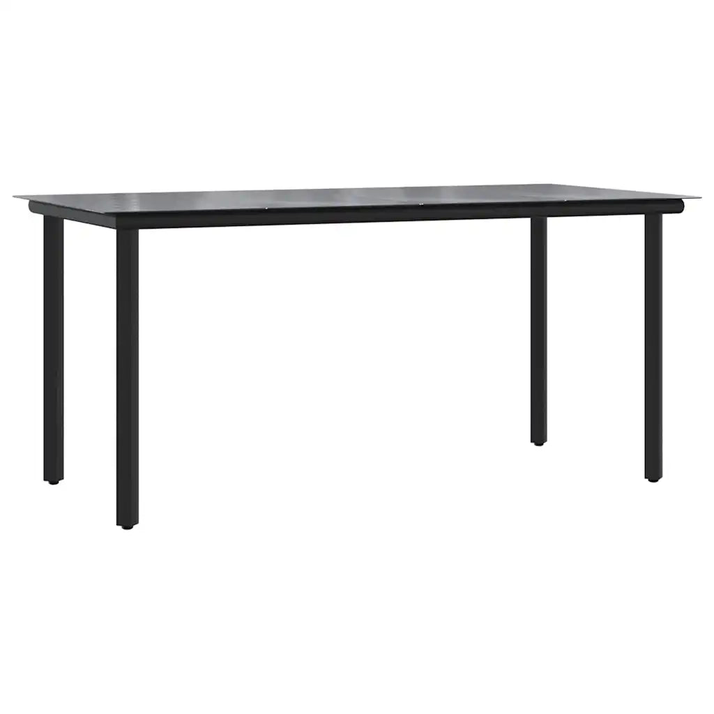 Set da Pranzo da Giardino 7 pz Nero in Polyrattan 3157870