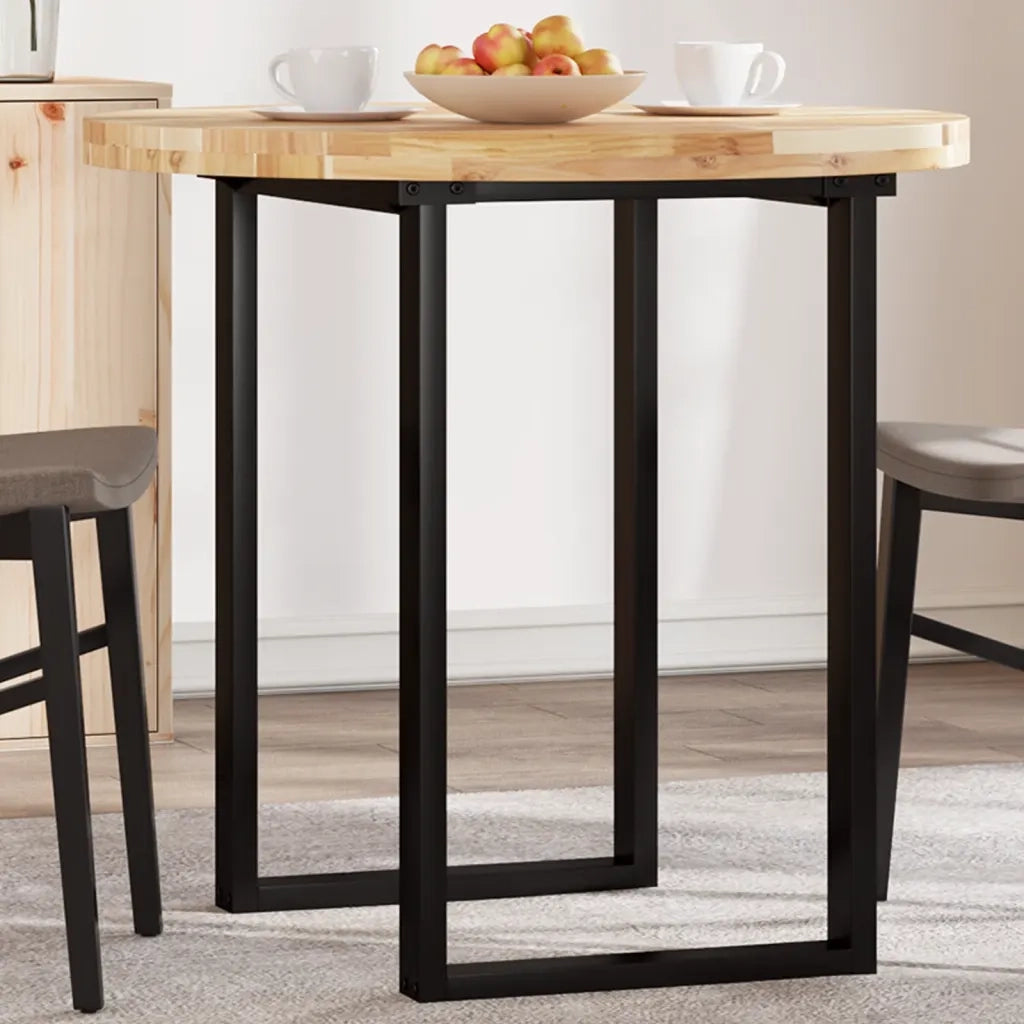 Piano Tavolo Rotondo Ã˜80x4 cm in Legno Massello di Acacia