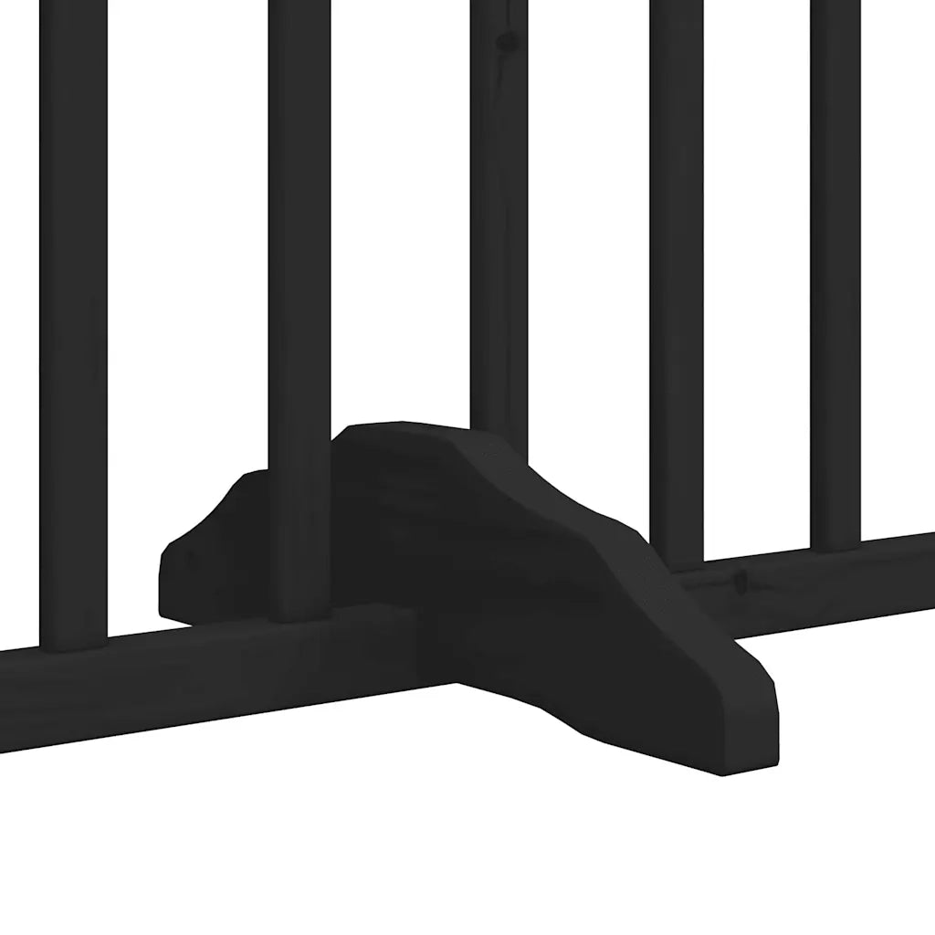 Cancello per Cani Porta Pieghevole Nero 4 Pannelli 320cm Pioppo CFW2052260