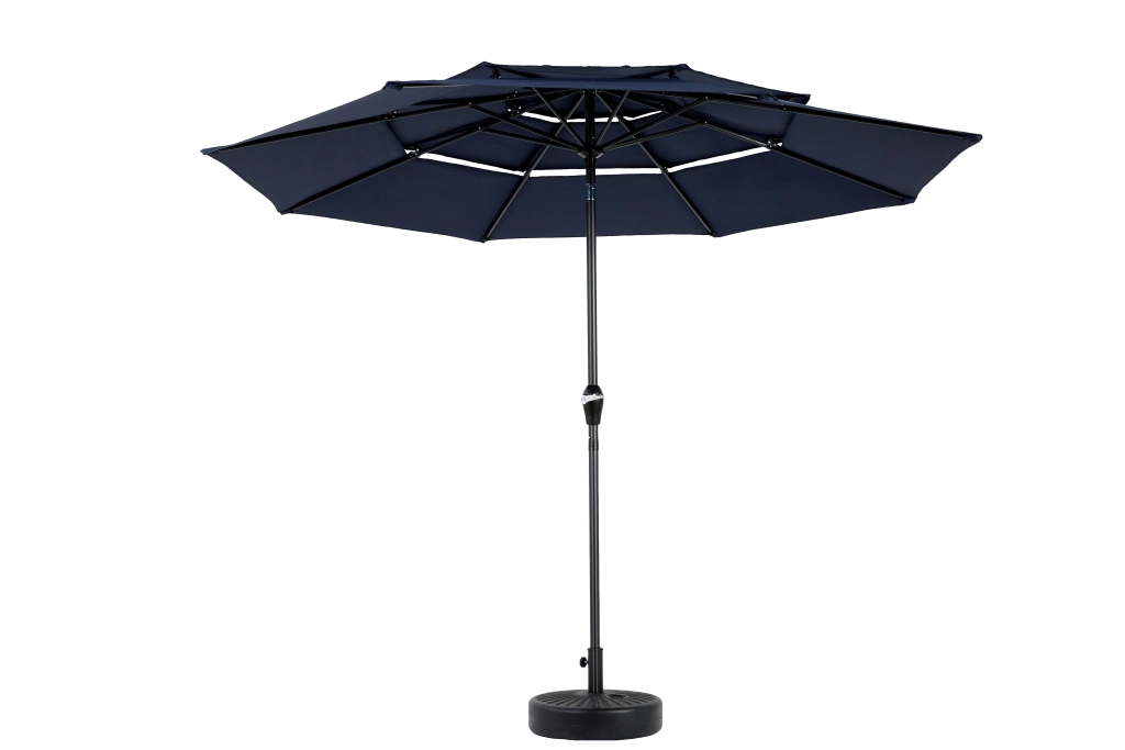 OMBRELLO DA GIARDINO 10FT 3 TIER inclinabile automatico Blu Navy senza base