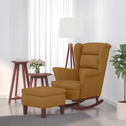 Sedia a dondolo con schienale alto in velluto marrone 3121238