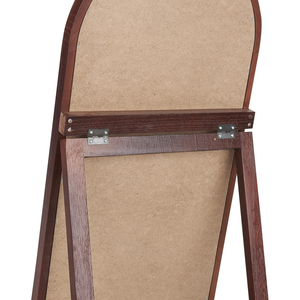 Specchio da terra in vetro e marrone scuro 50 x 150 cm con supporto cornice decorativa design retrò