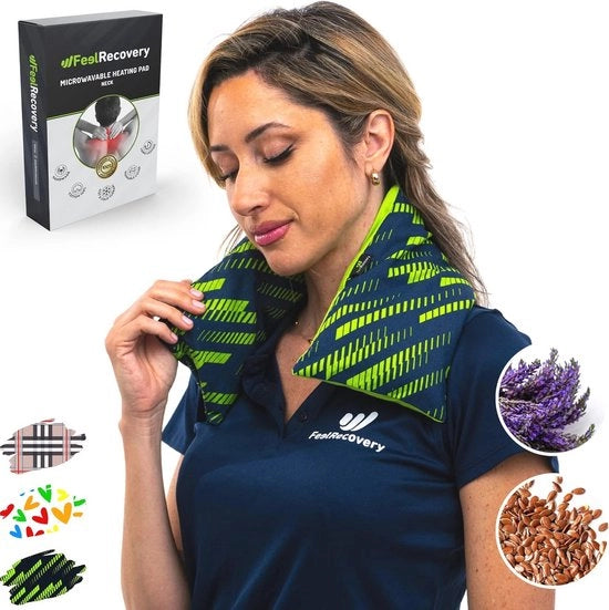 Asciugamano termico per collo e spalle - Cuscino termico confortevole per collo e spalle - Coperta lavabile di cotone con profumo di lavanda